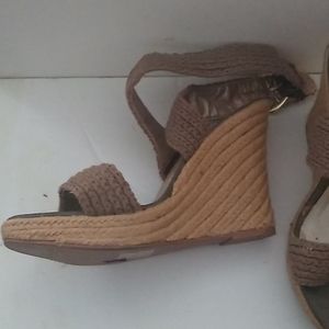 Qupid Taupe Espadrille Wedge Sandal